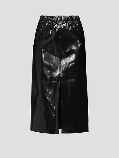 Patent Midi Skirt