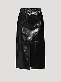 Patent Midi Skirt