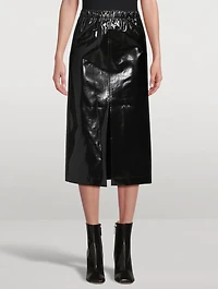 Patent Midi Skirt