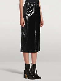 Patent Midi Skirt