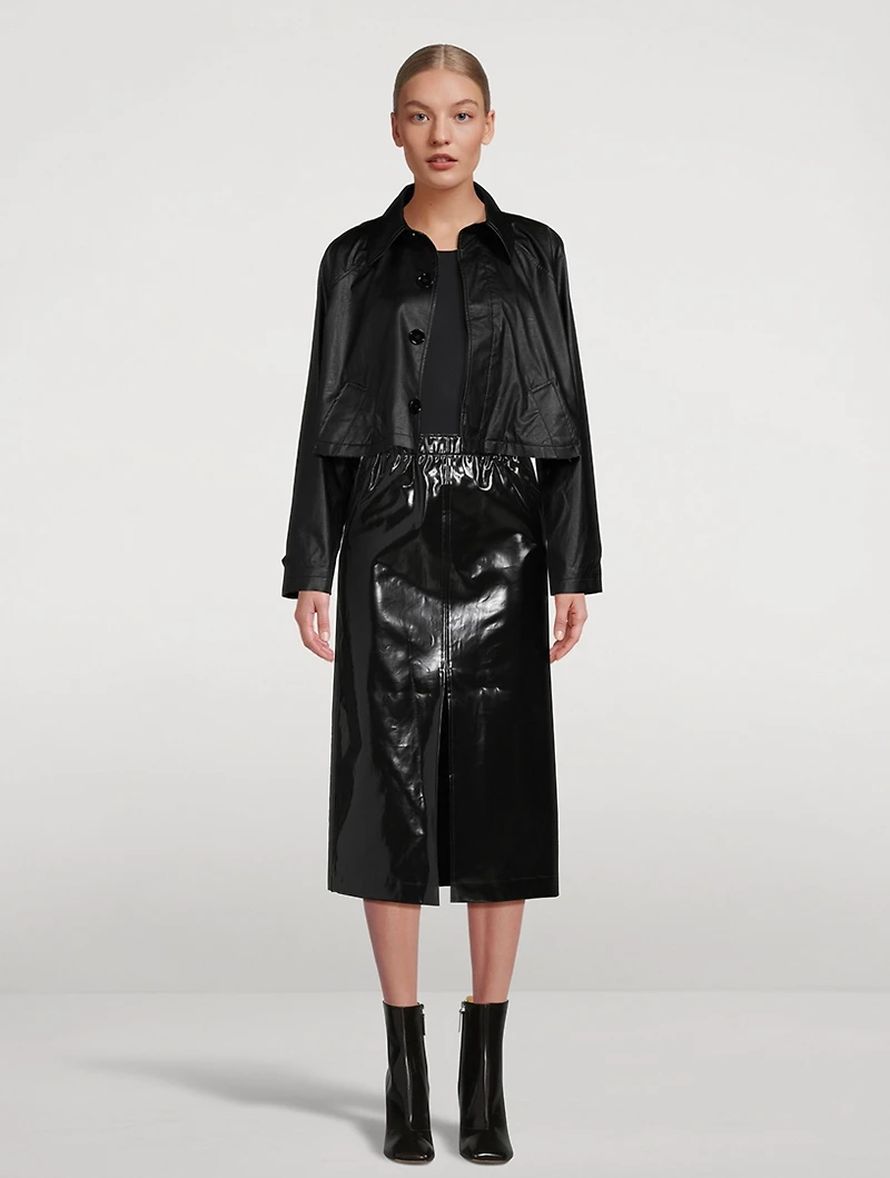 Patent Midi Skirt