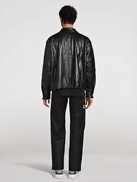 Leather Track Pullover Jacket