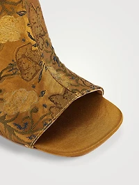 Curved-Heel Jacquard Mules