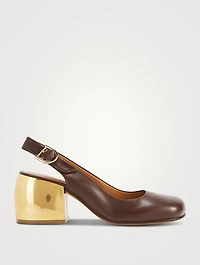 Leather Slingback Pumps