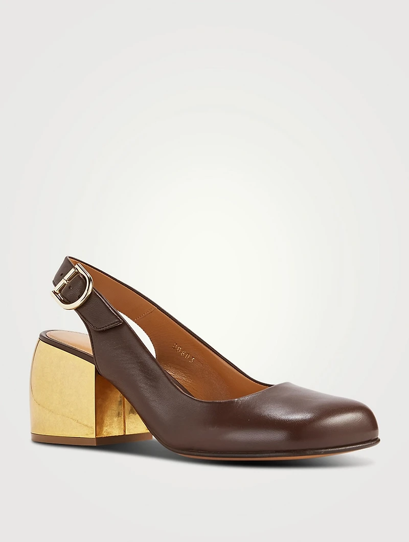Leather Slingback Pumps