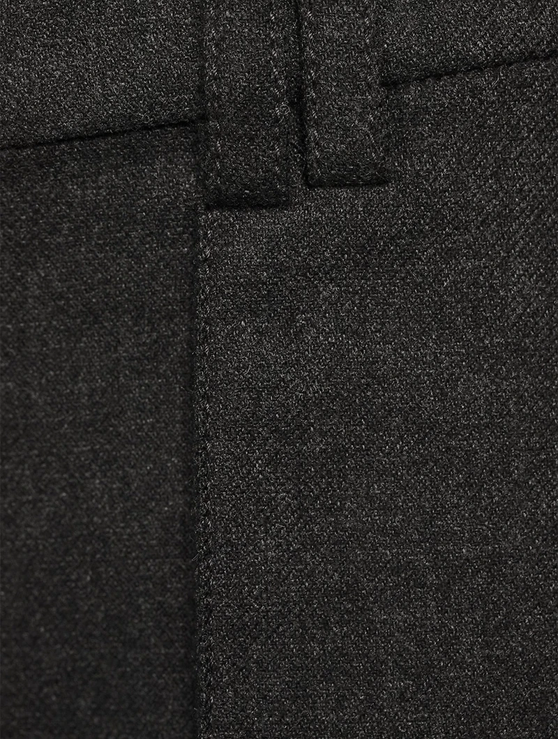 Wide-Leg Flannel Cargo Trousers