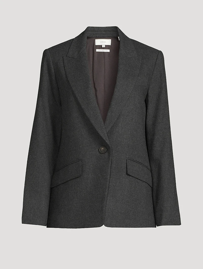 Wool-Blend Single-Breasted Blazer