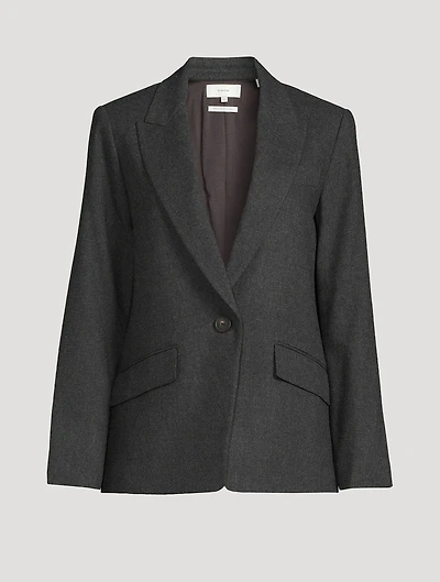 Wool-Blend Single-Breasted Blazer