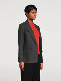 Wool-Blend Single-Breasted Blazer