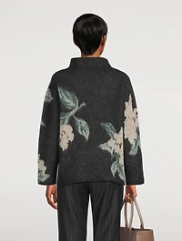 Brushed Floral Mockneck Sweater