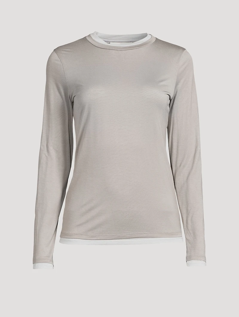 Double-Layered Long-Sleeve T-Shirt