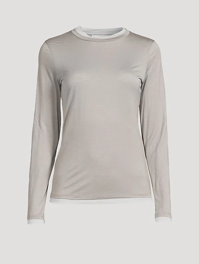 Double-Layered Long-Sleeve T-Shirt