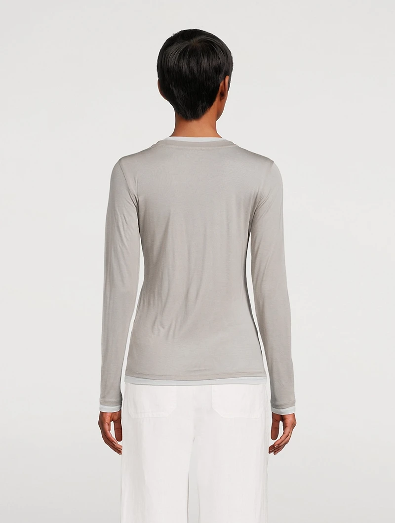 Double-Layered Long-Sleeve T-Shirt