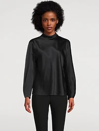 Draped Silk Blouse