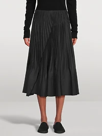 Pintuck-Pleated Midi Skirt