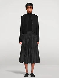 Pintuck-Pleated Midi Skirt