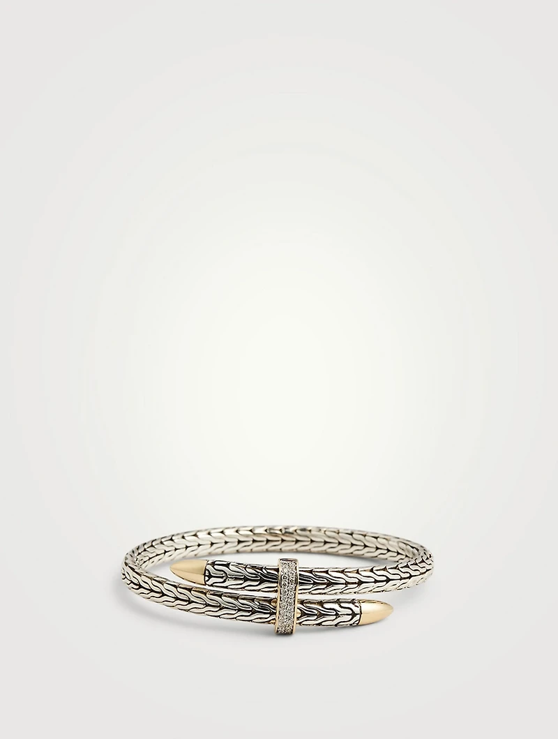 Spear Pavé Flex Cuff Bracelet With Diamonds