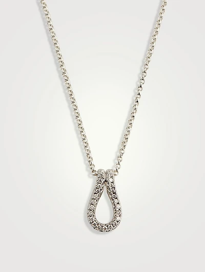Surf Pavé Link Pendant Necklace With Diamonds