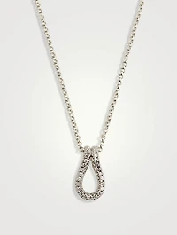 Surf Pavé Link Pendant Necklace With Diamonds