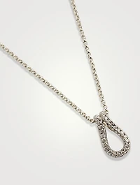 Surf Pavé Link Pendant Necklace With Diamonds