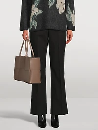 Stretch-Cotton Bootcut Trousers