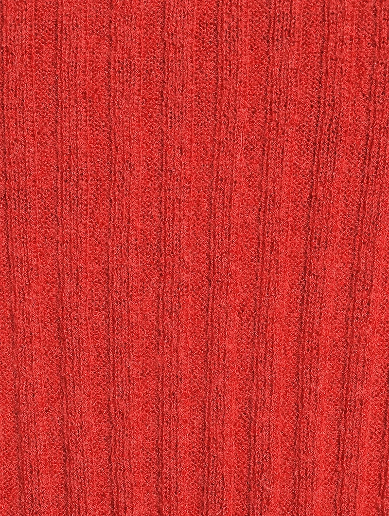 Cashmere-Silk Ribbed Mockneck Top