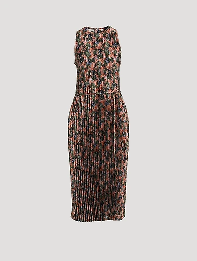 Pleated Sleeveless Dress