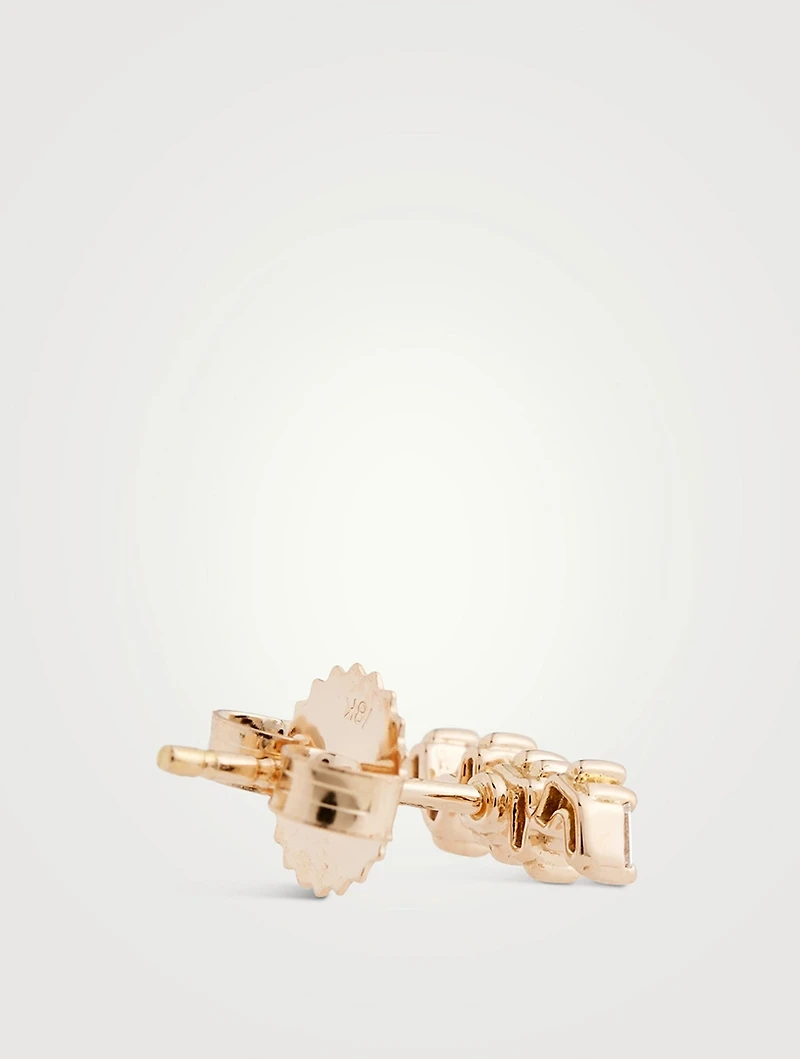 Classic Fireworks 18K Rose Gold Stud Earrings With Diamonds