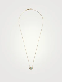 Mini 18K Gold Evil Eye Turquoise Pendant Necklace