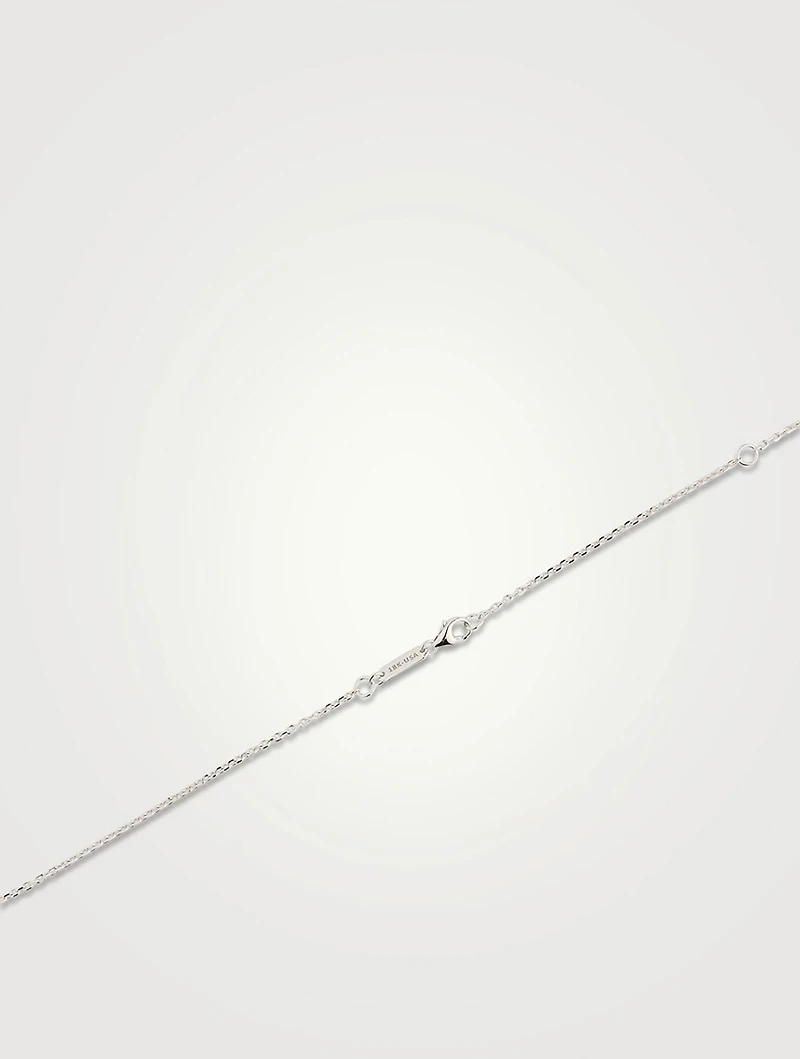 Midi 18K White Gold Evil Eye Diamond Half Pavé Pendant Necklace