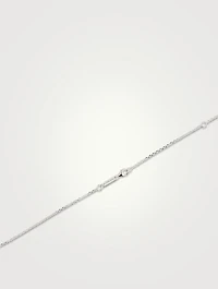Midi 18K White Gold Evil Eye Diamond Half Pavé Pendant Necklace