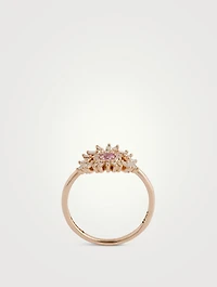 Mini 18K Rose Gold Evil Eye Pink Sapphire And Diamond Ring