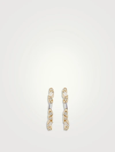 Fireworks 18K Gold Hoop Earrings With Diamonds