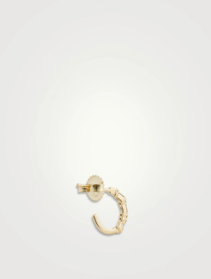 Fireworks 18K Gold Hoop Earrings With Diamonds