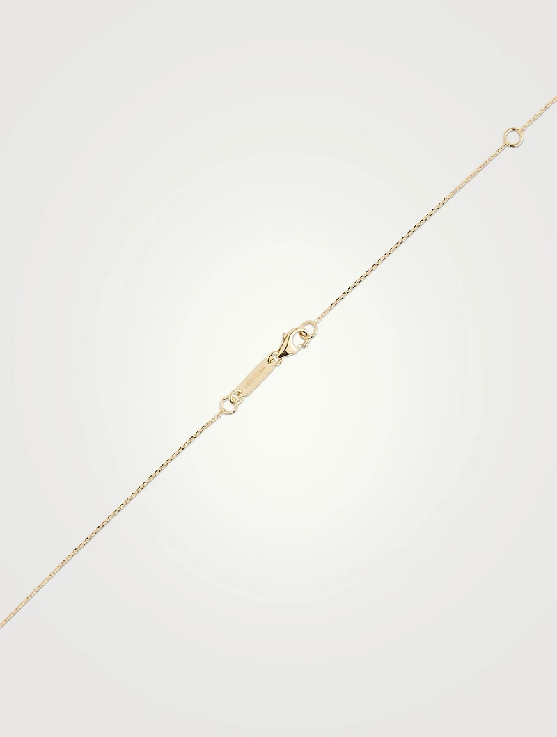 18K Gold Pendant Necklace With Emerald And Diamonds
