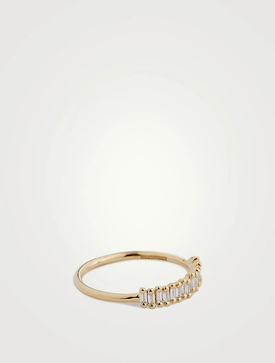 Fireworks 18K Gold Half Band Ring With Diamonds