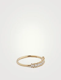 Fireworks 18K Gold Half Band Ring With Diamonds