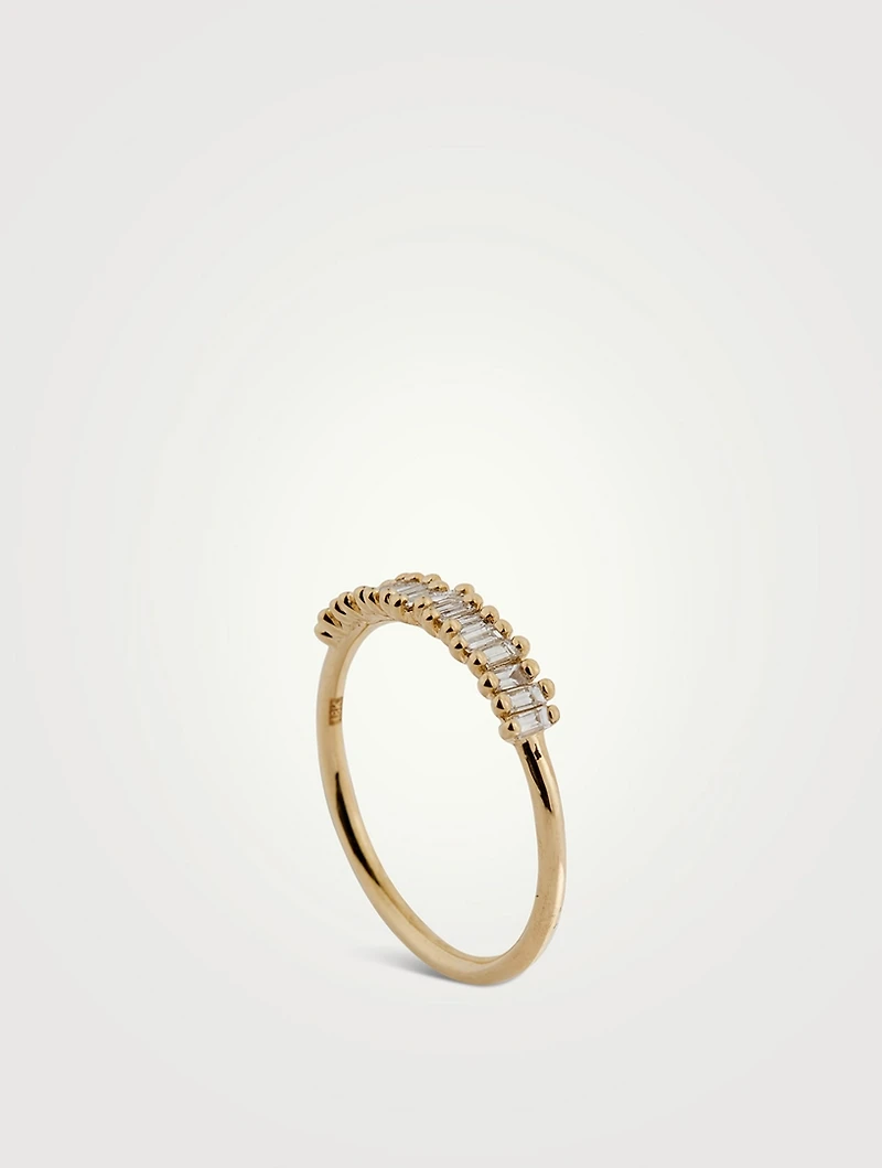 Fireworks 18K Gold Half Band Ring With Diamonds