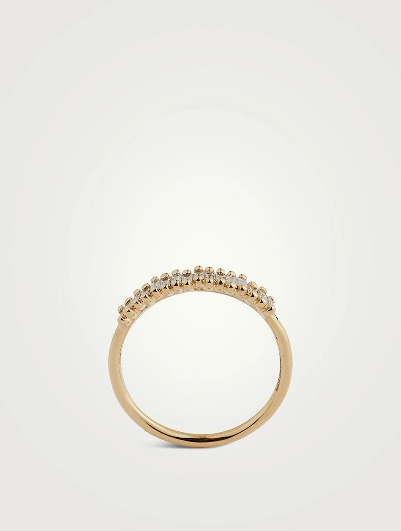 Fireworks 18K Gold Half Band Ring With Diamonds