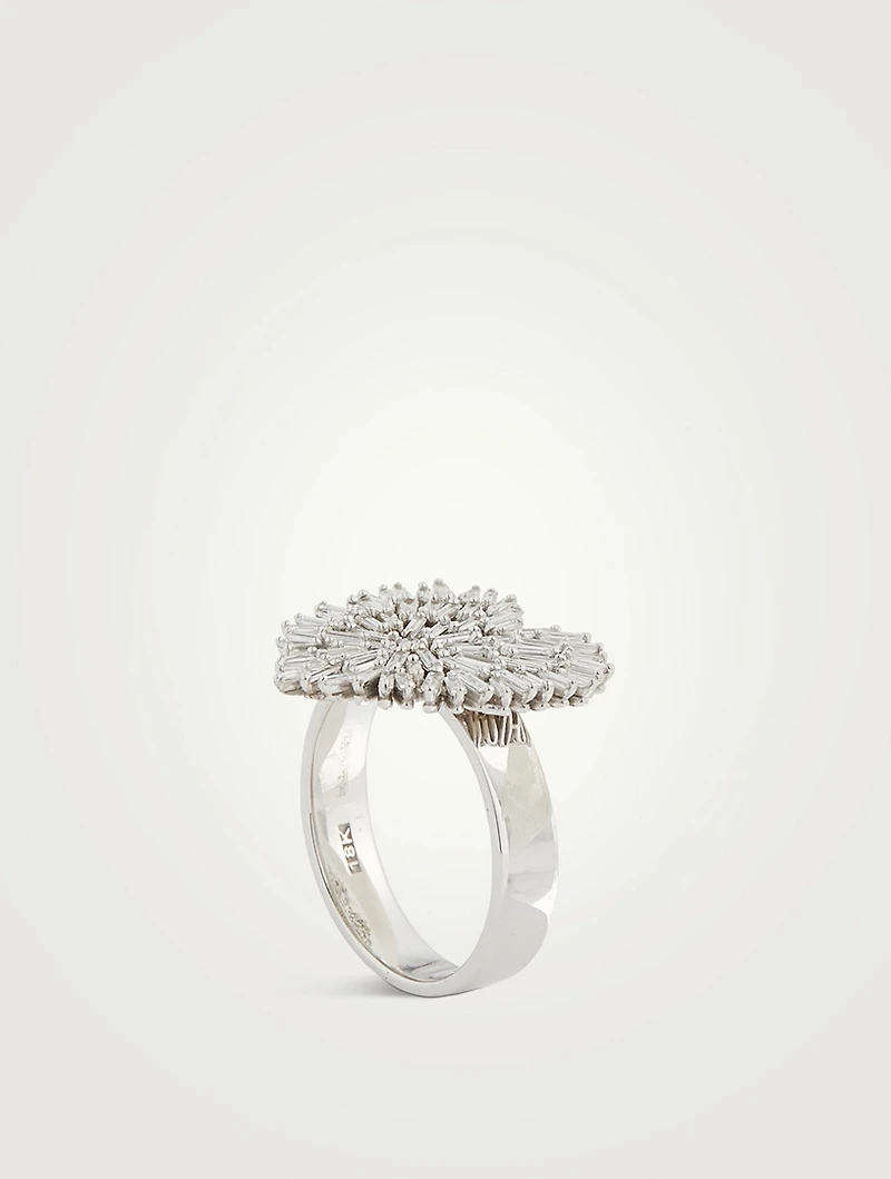 Medium Classic Diamonds 18K White Gold Heart Ring