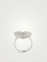 Medium Classic Diamonds 18K White Gold Heart Ring