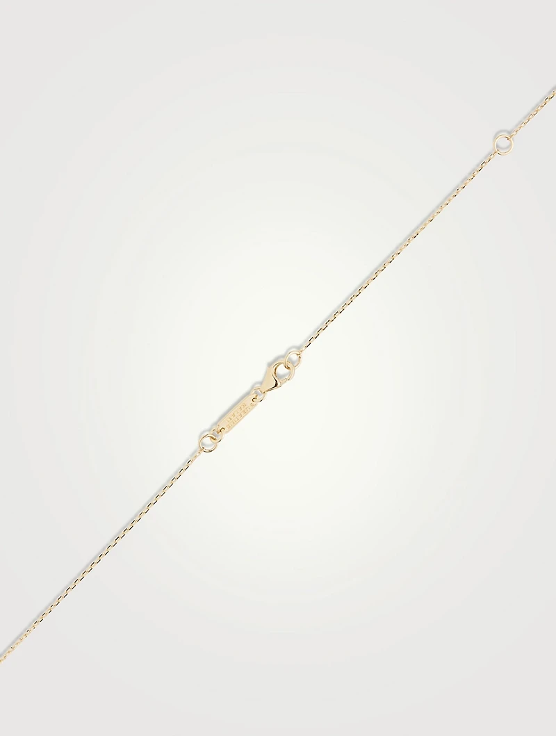 18K Gold Golden Mini Heart Diamond Pendant Necklace