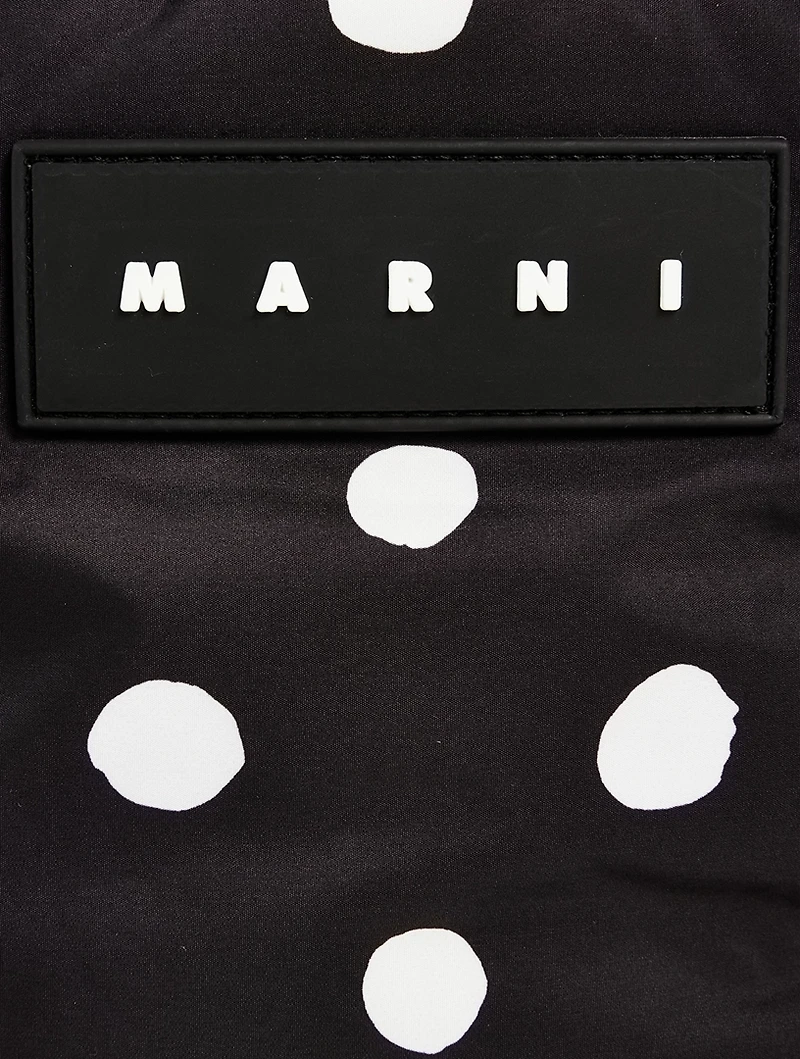 Mini Puff Nylon Tote Bag In Polka Dot Print