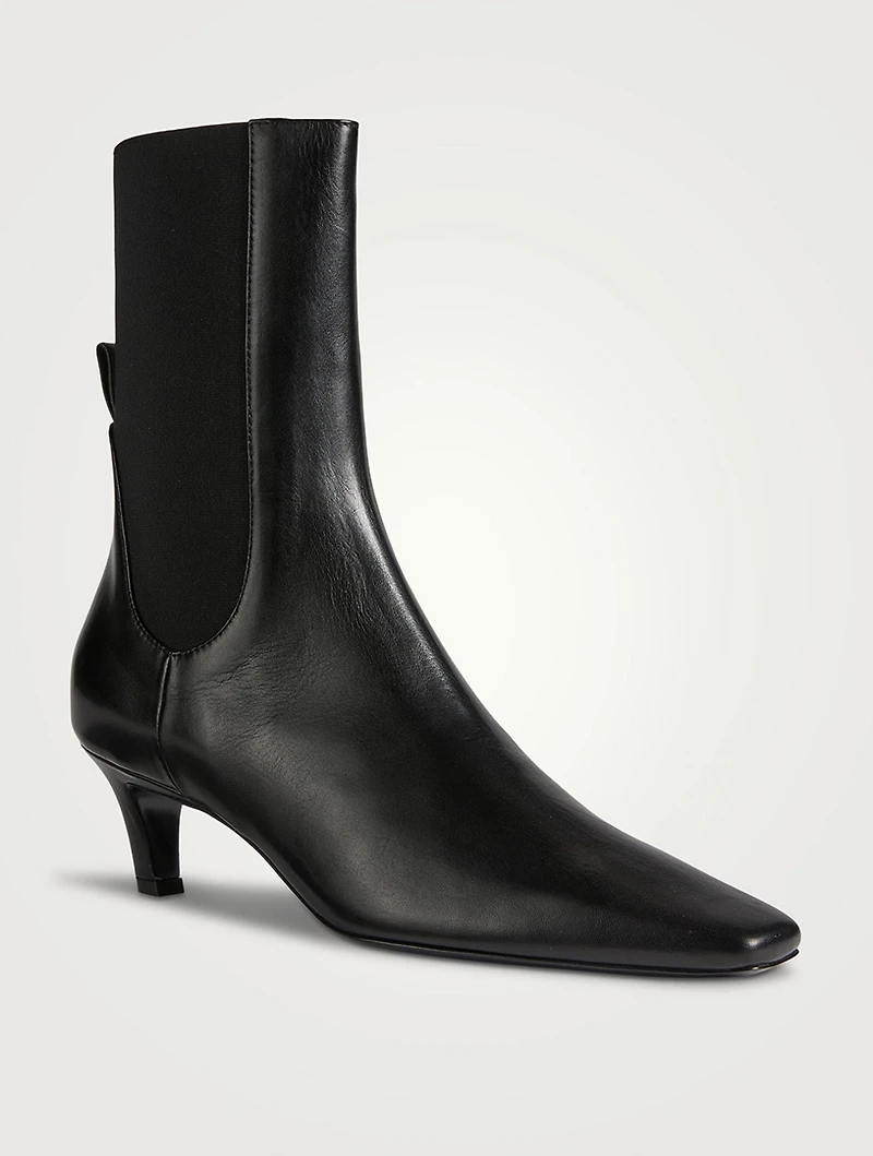 The Mid-Heel Leather Boots