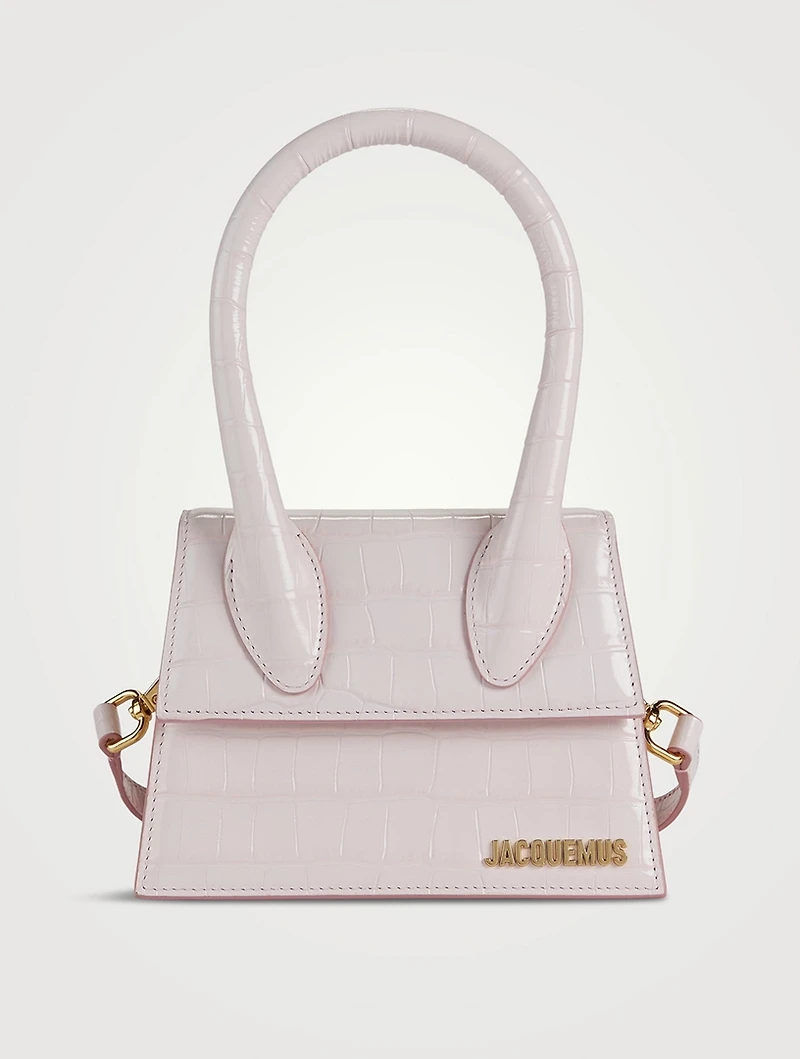 Le Chiquito Moyen Croc-Embossed Leather Bag