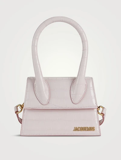 Le Chiquito Moyen Croc-Embossed Leather Bag