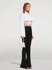 Le Chiquito Moyen Croc-Embossed Leather Bag