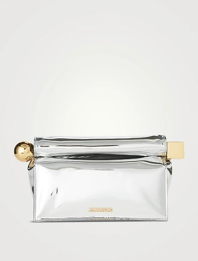 La Pochette Rond Carré Metallic Clutch