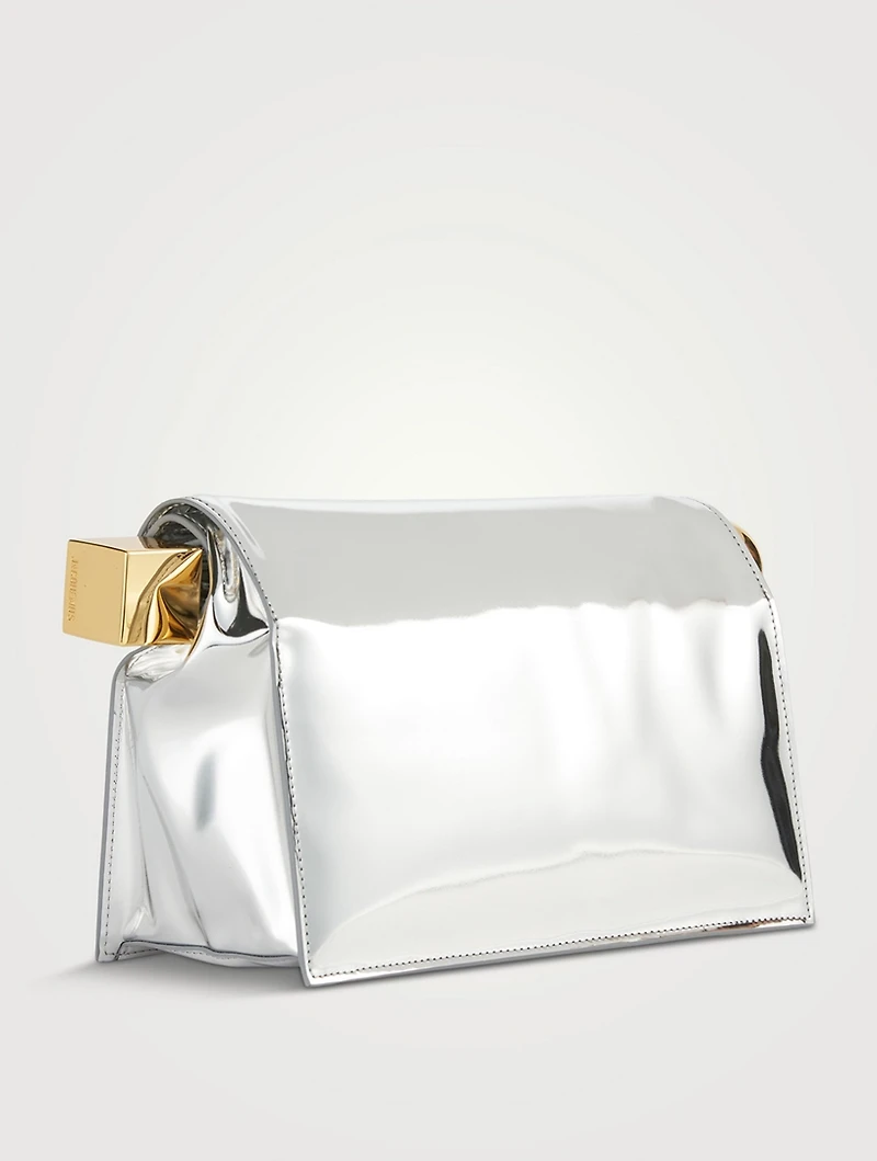 La Pochette Rond Carré Metallic Clutch