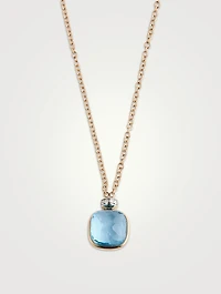 Nudo 18K Rose Gold Classic Pendant Necklace With Sky Blue Topaz And Diamonds